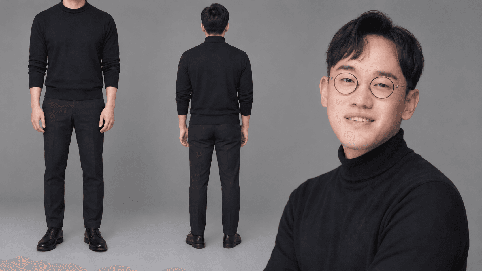 터틀넥 · 올 블랙